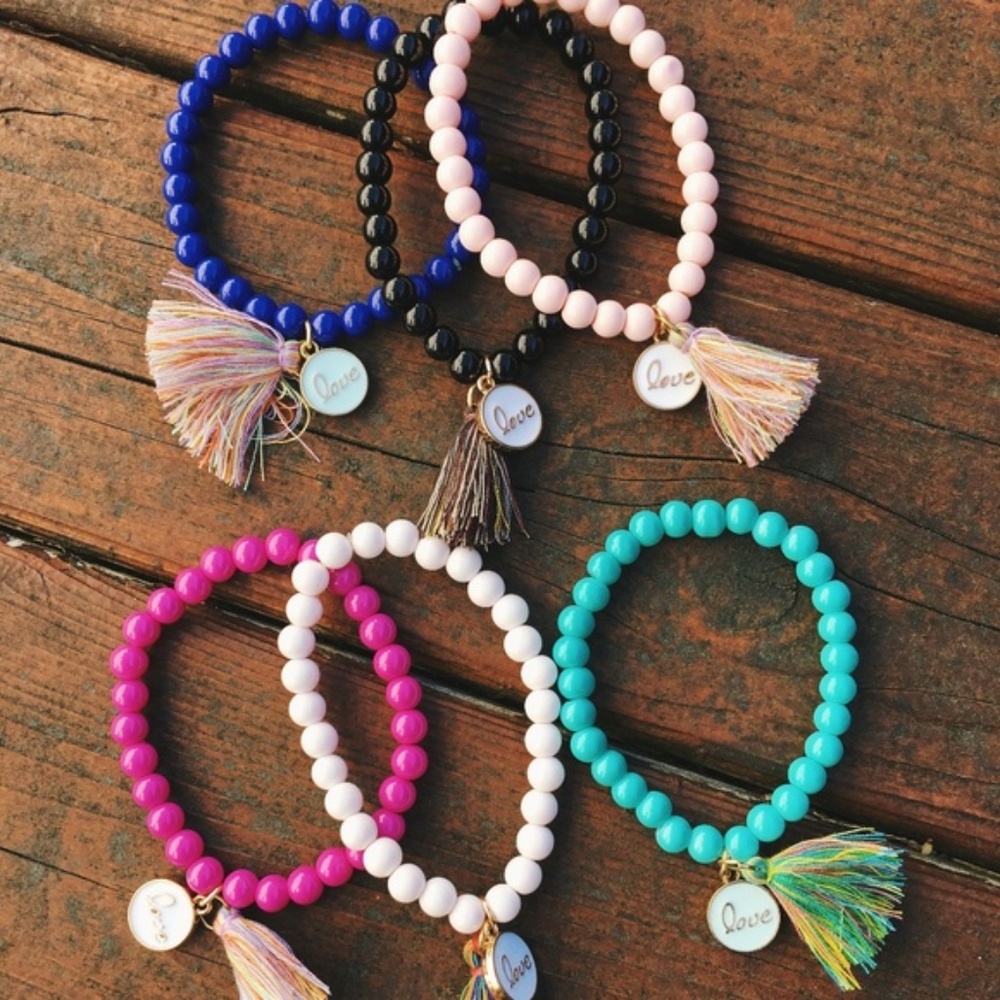 Beaded "love" bracelet
